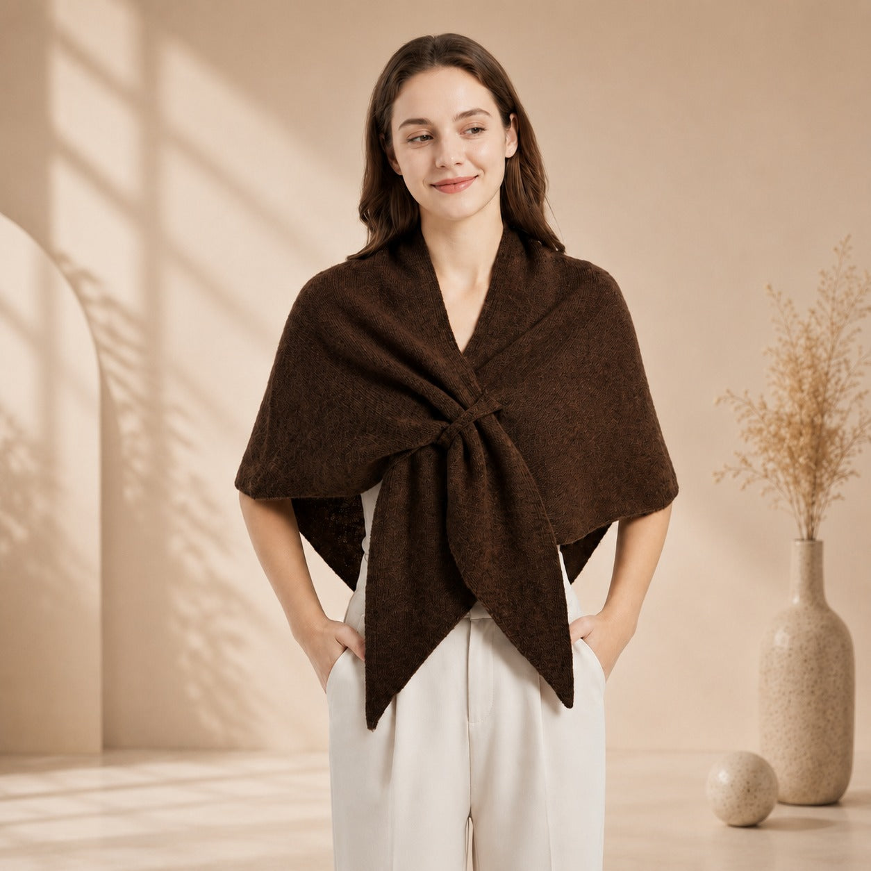 Women's Trendy Knitted Shawl | Soft Fashion Wrap